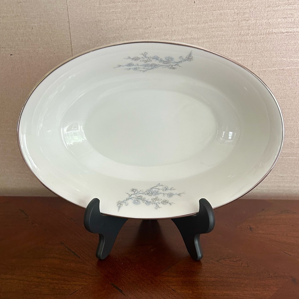 Oxford Bone China Twilight Dell Oval Vegetable Serving Bowl, Lenox Division, 10"